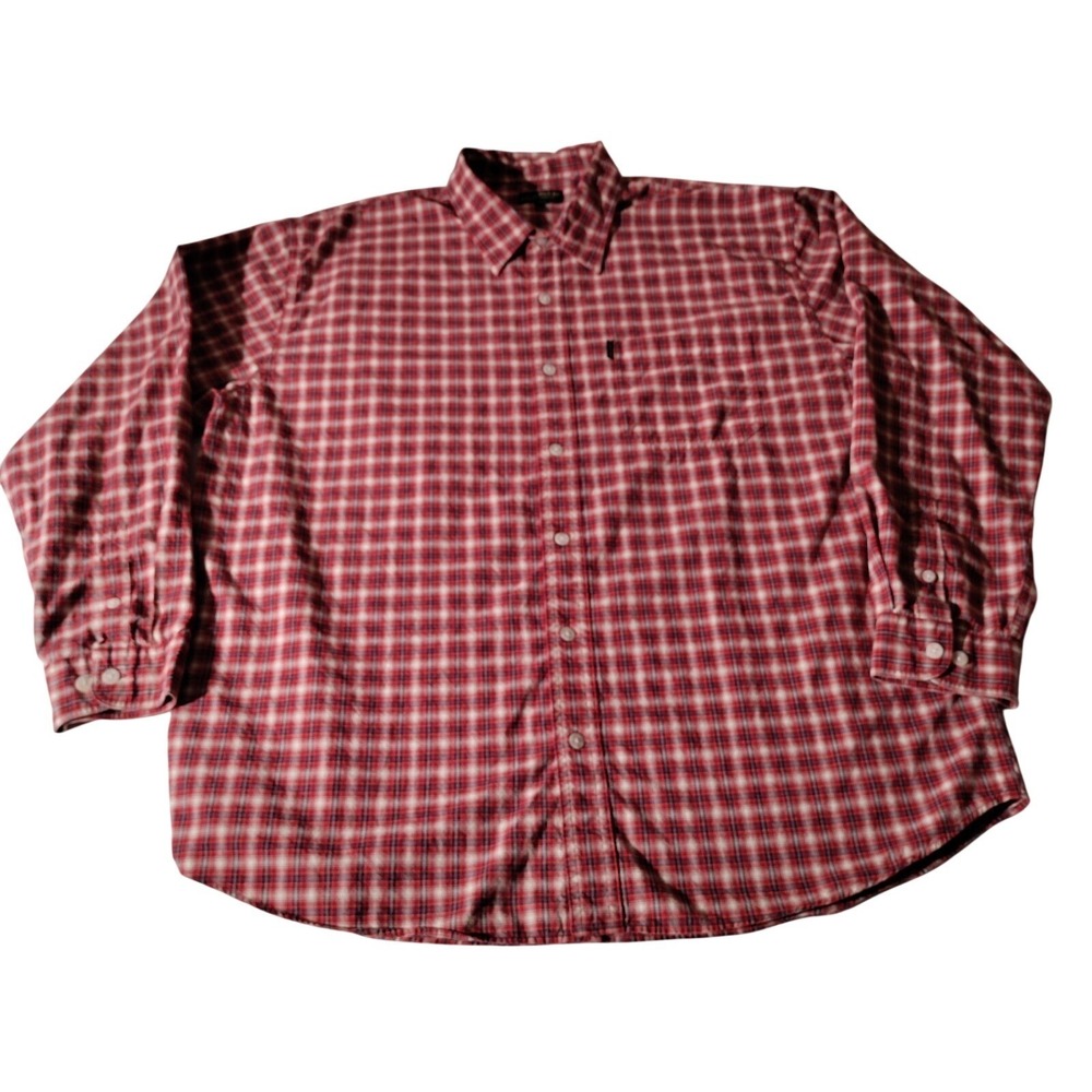 BKE67 Shirt Mens XXL Check Long Sleeve Casual Buckle Button Up